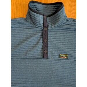 LL Bean Sweater Men's XL Blue Airlight Pullover 1/4 Snap Sweatshirt 506874